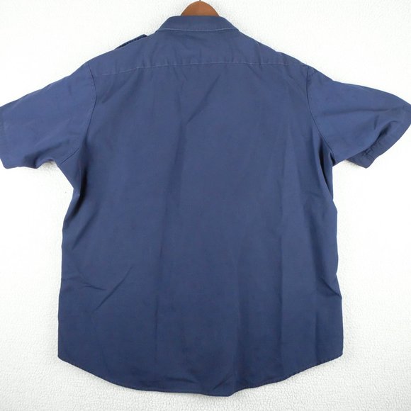 Propper Button Up Shirt Mens Extra Large Navy Blue Short Sleeve Workwear Army - Picture 4 of 9